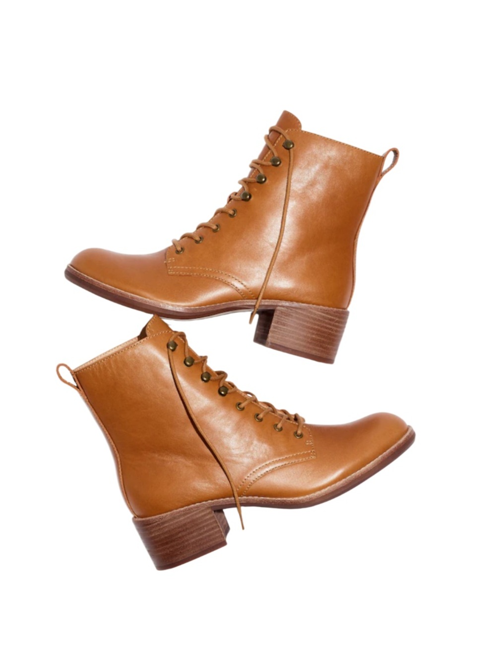 Madewell The Patti Lace-Up Boot English Saddle Size 11 NWOB